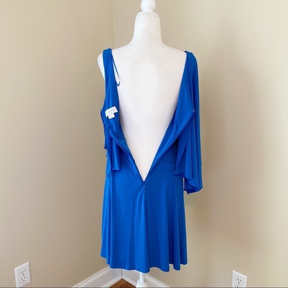 Jessica Simpson NWT Asymmetrical Batwing Nautical Blue Dress - 6 - Picture 6 of 15